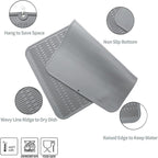 Silicone Dish Drying Mat for Multiple Usage,Easy clean,Eco-friendly,Heat-resistant Silicone Mat for Kitchen Counter or Sink,Refrigerator or Drawer Liner Grey 4XL 32 inches x 18 inches