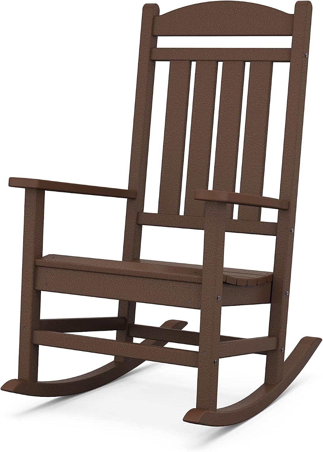 POLYWOOD R100MA Presidential Outdoor Rocking Chair, Mahogany & ECT18MA Long Island 18" Side Table, Mahogany