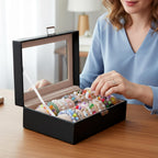 Bracelet Display Stand with Transparent Lid Display Jewelry Storage Box Suitable for Bracelets and Watches for Men and Women with Removable Frame Glass and Safety Lock