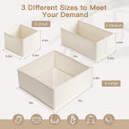 Criusia Drawer Organizer Clothes, 14 Pack Dresser Organizer for Baby Clothes, Underwear, Sock- Foldable Closet Organization and Storage Dividers Bins for Nursery, Bedroom and Dorm (Beige)