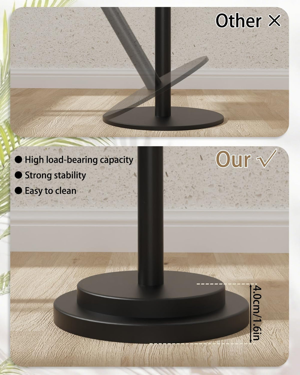 Round End Table, Height Adjustable Vintage Drink Stand, White | Vintage Moder...