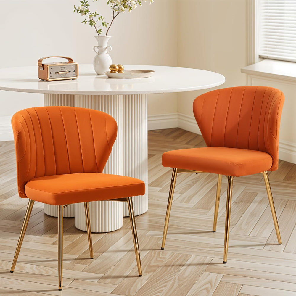 MOJAY Velvet Dining Chairs Set of 2, Modern Upholstered Dining Room Chairs wi...