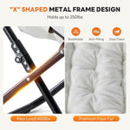 Sweetcrispy Comfy Chair for Adults, Foldable Living Room Chair, Soft Faux Fur Lounge for Bedroom Dorm Rooms, Comfortable Reading Chairs for Teens, X-Large