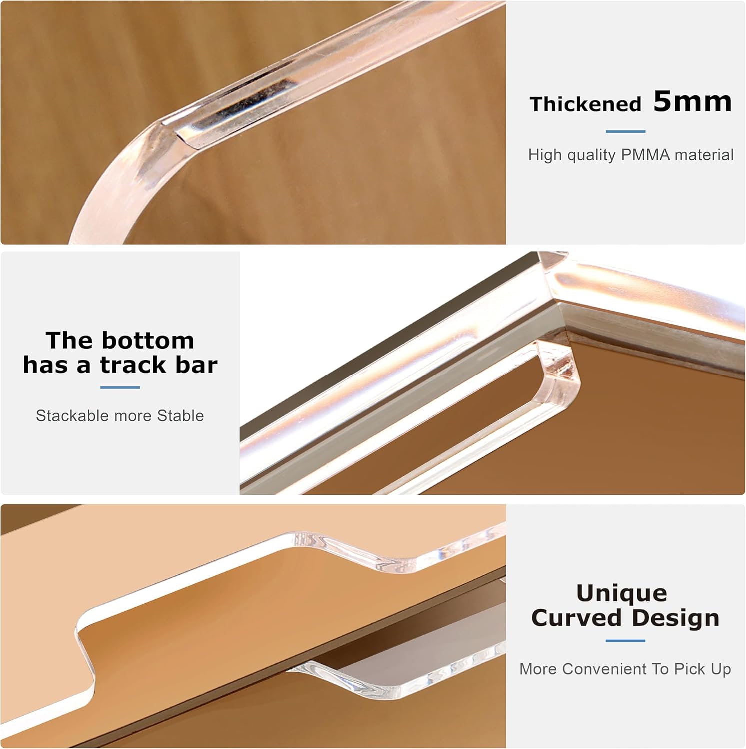 SANRUI 4 Tier Acrylic Paper Letter Tray Desk Stackable Organizer Trays，Clear Enlarged A4 Stackable File Document Tray， Workspace Office Supplies Organizers and Accessories Sorter，13.82inx9.29inx6.7in