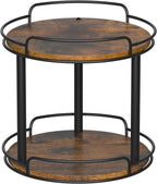 LAMU 10'' Wood Lazy Susan Turntable Organizer for Cabinet, 2 Tier Lazy Susan Spice Rack Organizer for Kitchen, Table Top, Countertop, Pantry, Medicine Organizer