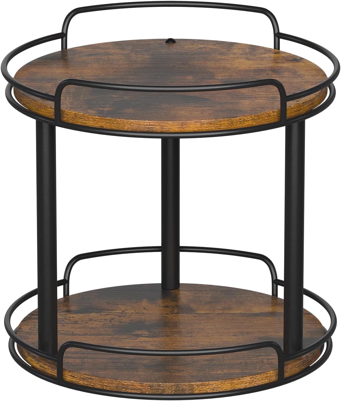 LAMU 10'' Wood Lazy Susan Turntable Organizer for Cabinet, 2 Tier Lazy Susan Spice Rack Organizer for Kitchen, Table Top, Countertop, Pantry, Medicine Organizer