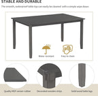 SogesPower 6-Piece Kitchen Dining Table Set for 4-6,Rectangular Dining Table with 4 Fabric Chairs & 1 Bench for Dining Room Living Room,Gray