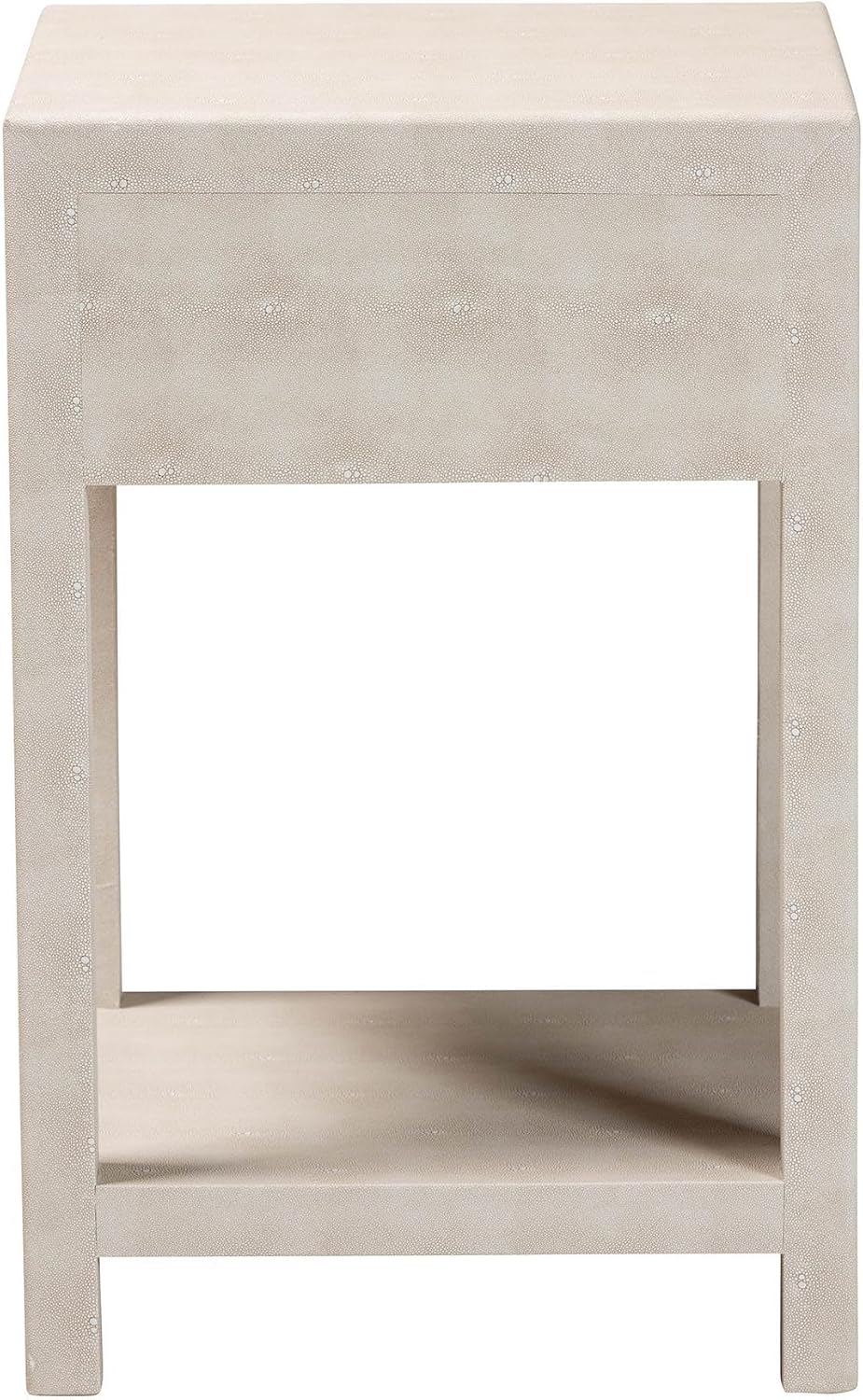 Baxton Studio Dansby Modern Beige Faux Shagreen 1-Drawer End Table