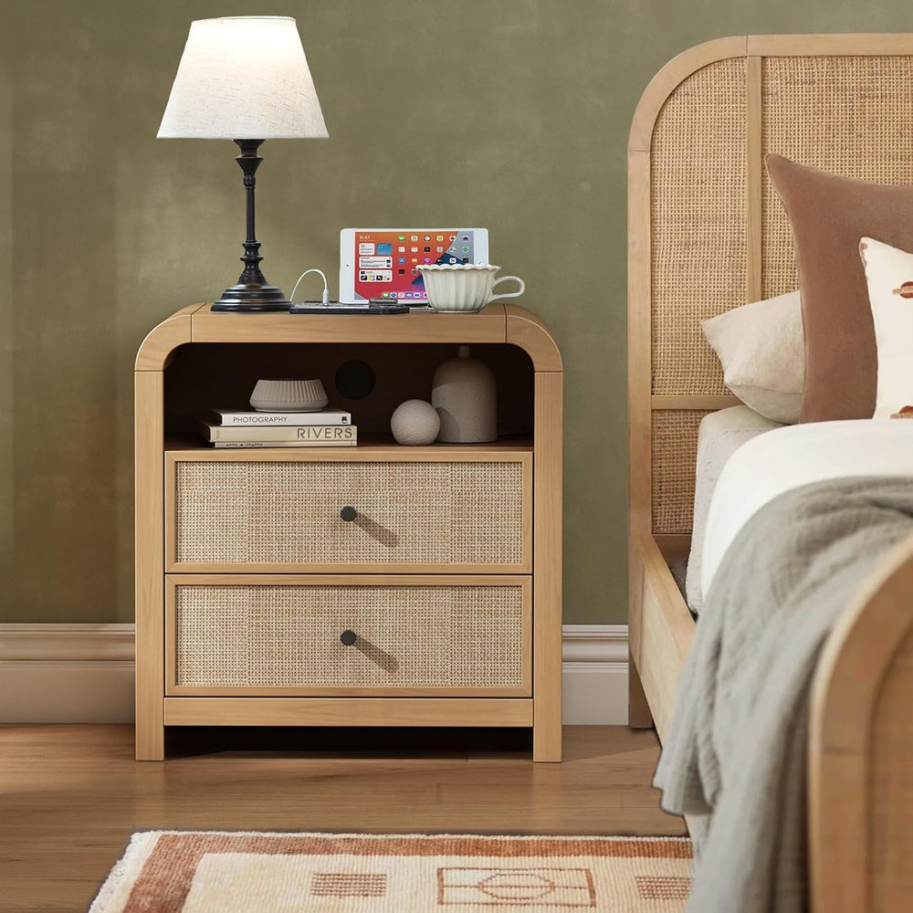 Rattan Nightstand, 23.6''