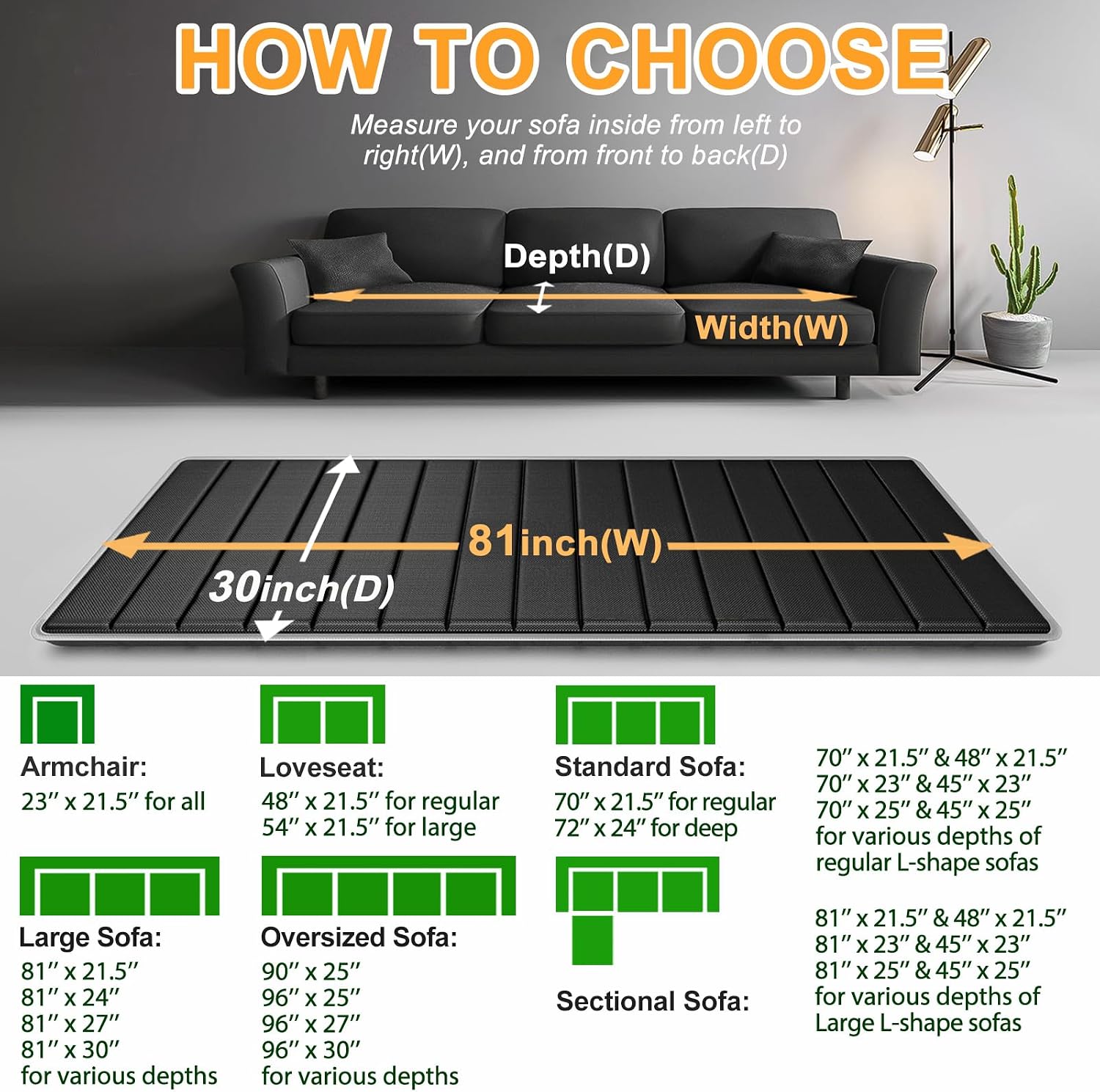 LAVEVE Heavy Duty Couch Cushion Support Board for Sagging Sofa, 30''x81'' | Extra Thick Solid Wood Under Couch Insert with Anti-Slip Dots, Perfectly Fix and Protect Oversized Sofa, Extend Couch Life
