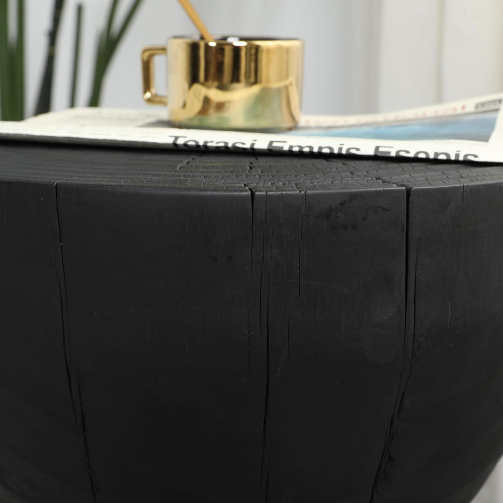 12.2 * 18.11" Solid Mango Wood Round Side Table,Contemporary Wooden Acce...