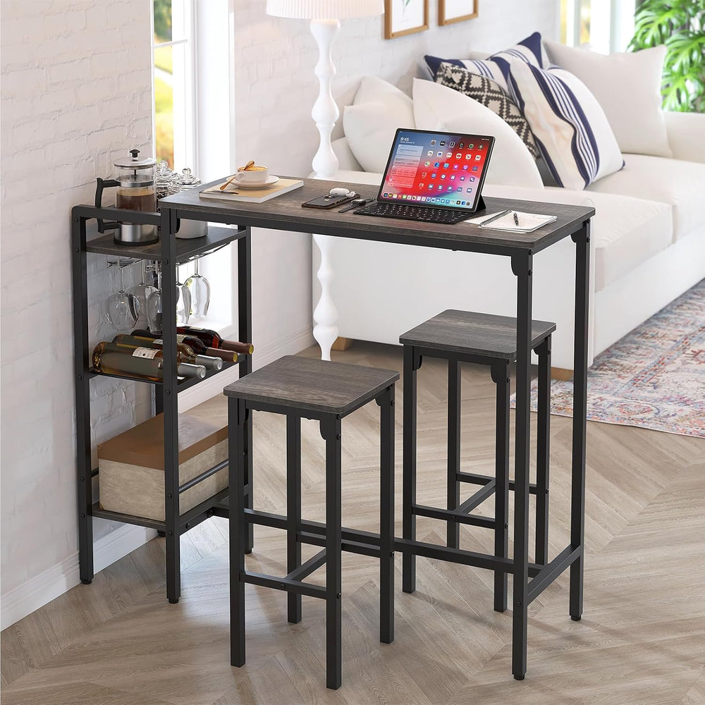 Weehom Bar Table and Chairs Set for Small Kitchens and Apartments - Space-Sav...