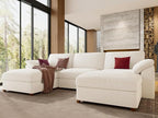 EASE MOOSE Oversized U Shape Sectional Modular Sofa,Wide Deep seat Sectional Sofa,FSC Certified Comfortable Chenille Cloud Modular Sofa