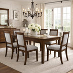 HomePop Open Back Upholstered Wood Frame Dining Chairs - Gray Solid Woven (Set of 2)