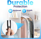 Handy Laundry Clear Garment Bags for Hanging Clothes, 50" Suit Bags with 10" Gusset, Heavy Duty Closet Storage Covers for Coats, Dresses, Shirts, Jackets, Dustproof & Breathable, 4 Pack