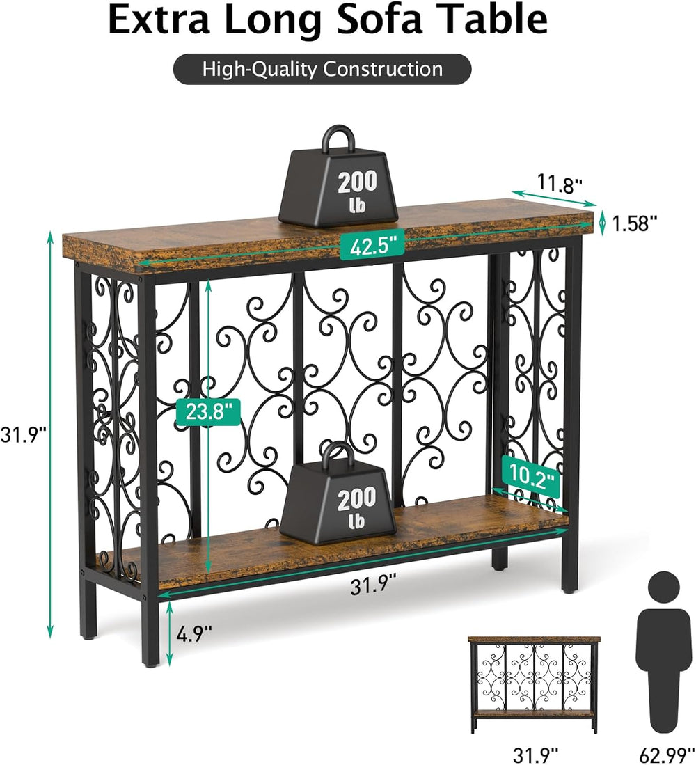 XCSOURCE Console Table, 42.5" Entryway Table with Storage Shelf, Narrow ...