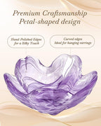 Small Flower Glass Ring Dish, Cute Jewelry Tray Trinket Organizer | Vanity Bathroom Nightstand Holder Plate, Aesthetic Room Decor, Valentine's Friendship Christmas Birthday Gifts for Women