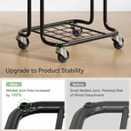 Laundry Basket with Wheels 150L/40Gal, Rolling Laundry Hamper with Steel Fram and Removable Washing Bag,Laundry Sorter Cart for Laundry Room,Hotel,Dorm,Black