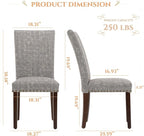 Parsons Dining Chairs Set of 2, Upholstered Nailhead Dining Room Kitchen Side Chair with Thick Cushions and Wood Legs, Black/White