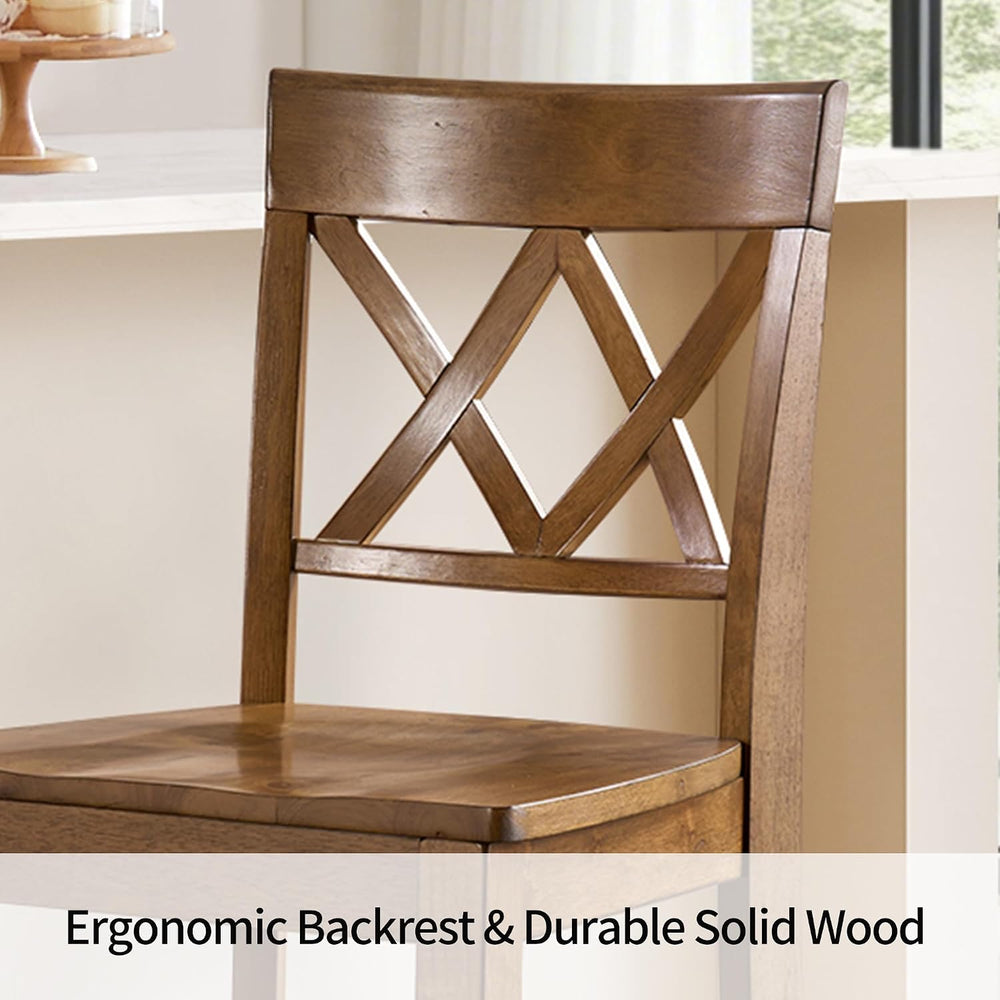 DUHOME 24" Wooden Counter Height Bar Stools Set of 6