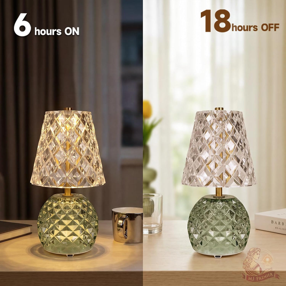 MJ PREMIER Rechargeable Table Lamp Cordless Mushroom Lamp with Timer Green