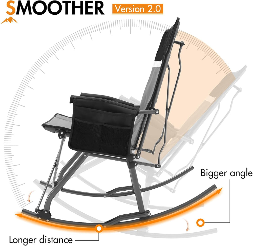 Portal Oversized Folding Rocking Camping Chair for Adults, Portable & Fol...