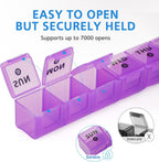 2-Pack Large Weekly Pill Organizer,Vitamin Pill Box Organizer 7 Day with Big Compartments, Am Pm Pill case for Travel,XL Medicine Organizer 14 Day for Fish Oils, Vitamin Holder Supplement