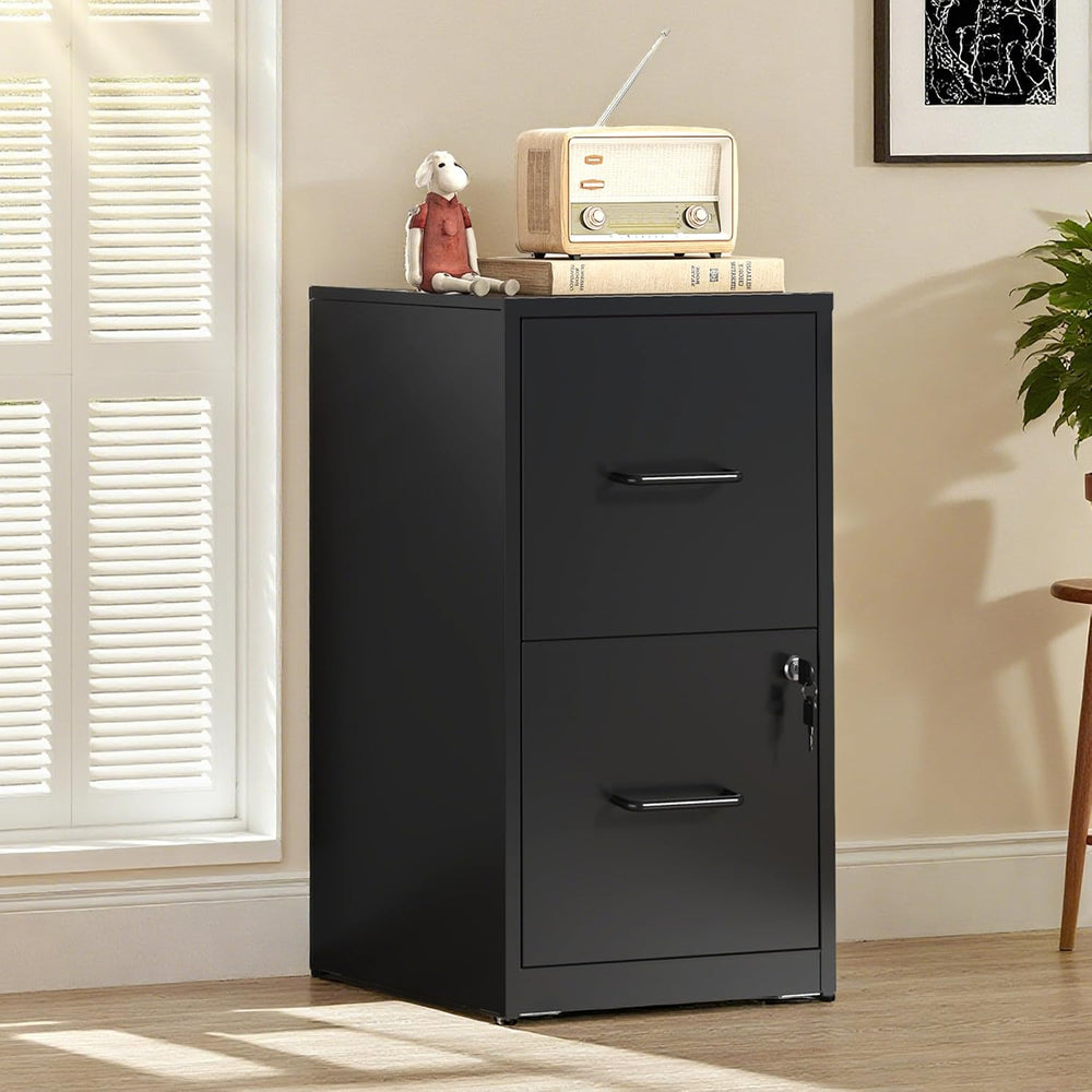 2 Drawer File Cabinet with Lock,Vertical Filing Storage Cabinet | Filing Cabi...