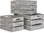 Zeller Storage Box Vintage 31x21x18,7cm of Wood in Grey, 31 x 21 x 18.7 cm