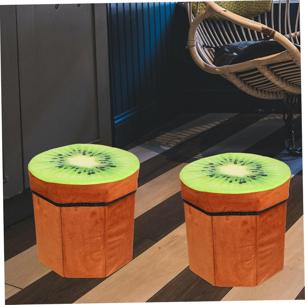 COLLBATH Fruit Stool Box Storage Folding Seat for Living Room Bedroom Boys an...