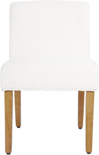 Homepop Home Decor | Upholstered Dining Chairs with Low Back |Decorative Home Furniture, Cream Boucle (Single Pack)