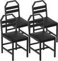 YATINEYDining Chairs, Kitchen Chairs with Back Support, Upholstered Seat and Metal Legs, for Kitchen, Living Room, Black CY02L4BB