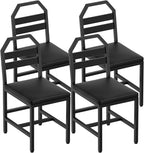 YATINEYDining Chairs, Kitchen Chairs with Back Support, Upholstered Seat and Metal Legs, for Kitchen, Living Room, Black CY02L4BB