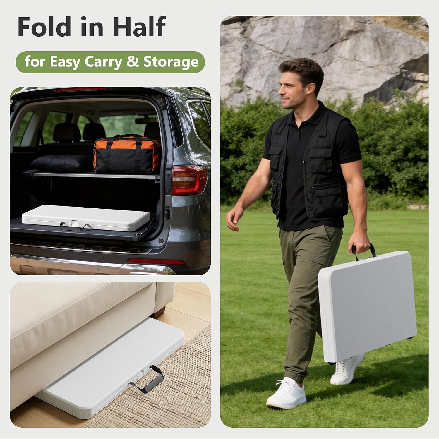 Folding Table and Chairs Set for 4, 5 Piece Card Table Set with 36" Square Foldable Table & 4 Padded Folding Chairs, Portable Indoor Outdoor Dining Table Set for Picnic, Camping, RV, Game Night, Patio