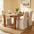 Parsons Dining Chairs Set of 4 Fabric Upholstered Kitchen Chairs with Wood Legs Armless High Back Side Chairs with Removable Skirtd Cover for Dining/Living Room,Banquet, Khaki