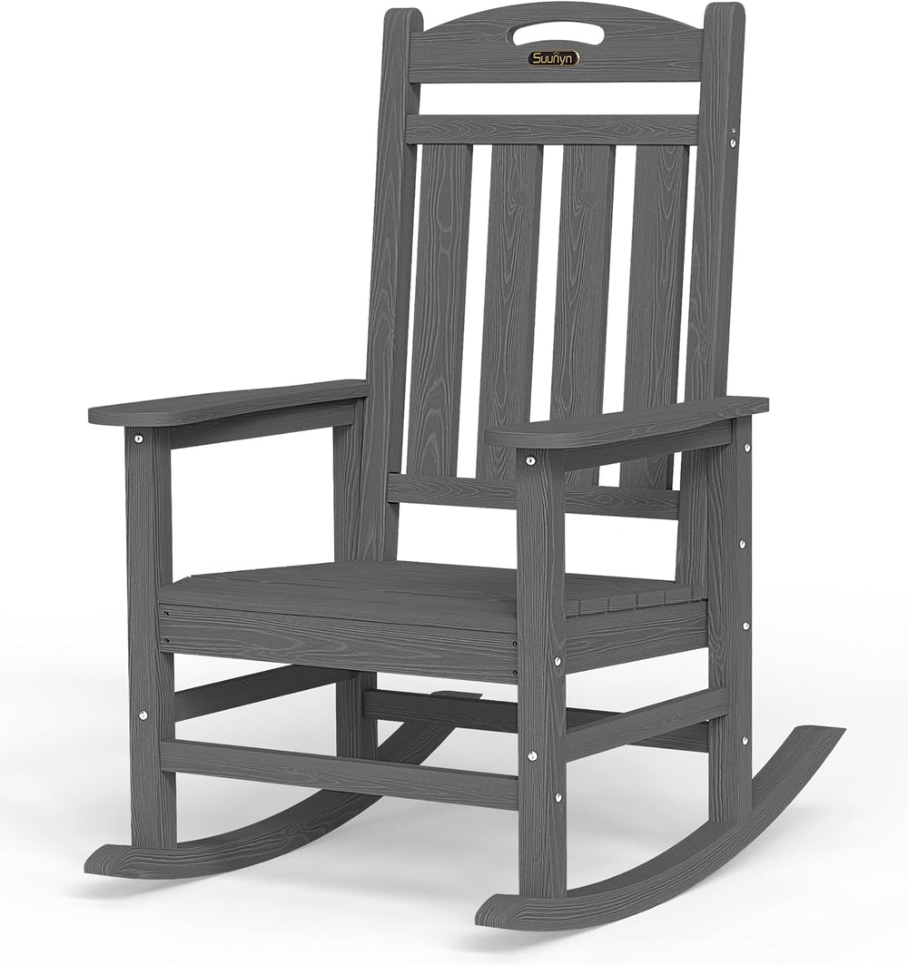 Oversized Outdoor Rocking Chair, HDPE All Weather Resistant Patio Rocking Cha...