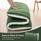 Japanese Floor Mattress, 6" Japanese Futon Mattress, Foldable & Portable Shiki Futon (shikibuton), Roll Up Thicken Sleeping Mattress Tatami Mat Sleeping Pad for Camping (Green, 60 x 80)