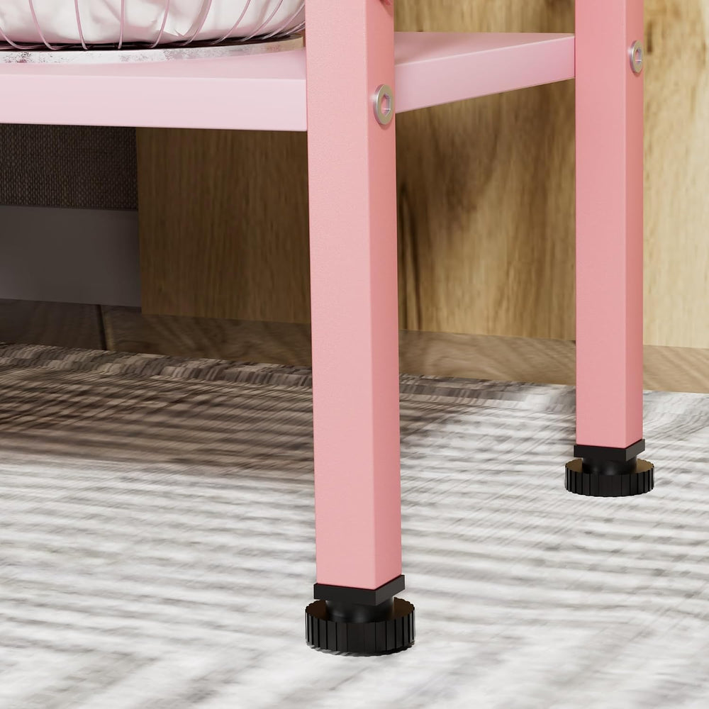 VECELO End Side Table Night Stand Set of 2,X-Design with Storage Shelf for Be...