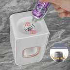 2 Slot Toothbrush Holder and Toothpaste Dispenser Wall Mounted, Automatic Toothpaste Squeezer, 2 in 1 Tooth Brush Toothpaste Organizer for Shower (Light Grey)
