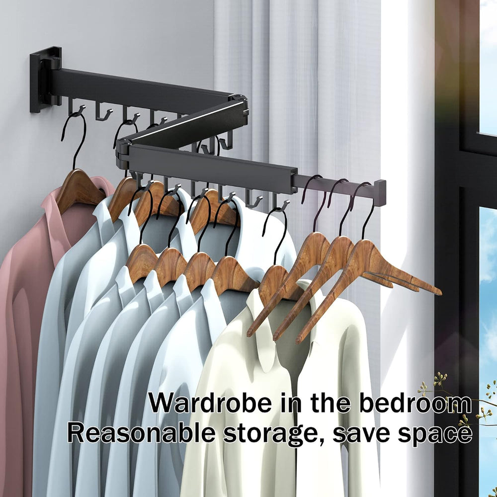 HEILAIYI Clothes Drying Rack for Laundry,Wall Mounted Clothes Hanger Rack,Fol...