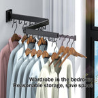 HEILAIYI Clothes Drying Rack for Laundry,Wall Mounted Clothes Hanger Rack,Folding,Retractable,Collapsible(J Shape Hooks)