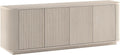 Henn&Hart Fluted TV Stand for TVs up to 75" with 2 Storage Cabinets with an Adjustable Shelf for Living Room, Family Room, or Office, Beech White