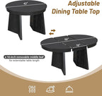 Ball & Cast Retro 5 Pieces Dining Table Set with 4 Upholstered Chairs,Kitchen Table and Chairs for 4 W/ 58" Round Extendable Kitchen Desk,for Small Space,Apartment,Dining Room,Espresso