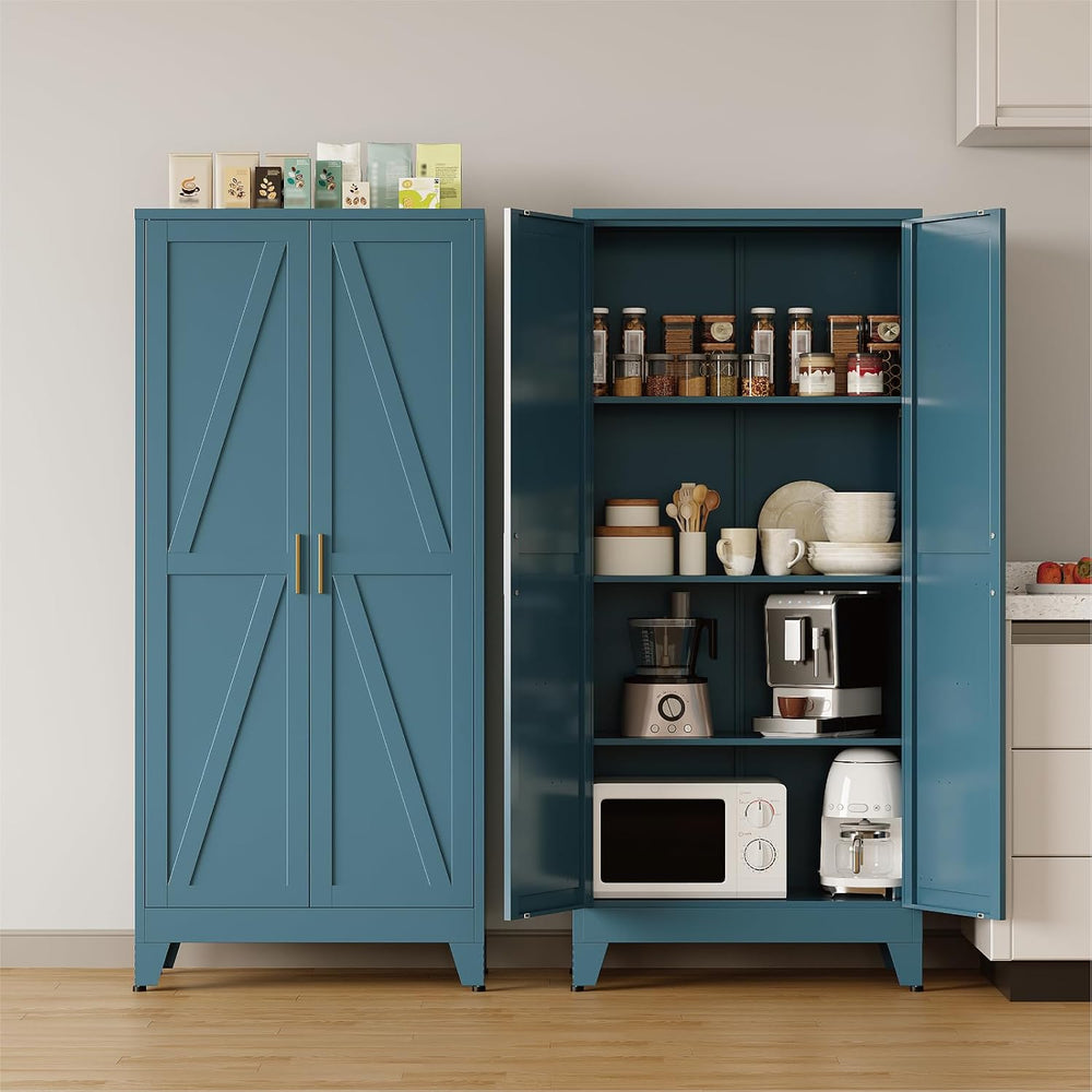 COFaR 61'' Tall Metal Storage Cabinet, Farmhouse Kitchen Pantry Cabin...