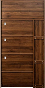 70.87" Kitchen Pantry Cabinet with Multi-Functional Pull-Out Storage Shelves, Glass Door, Drawer, Walnut Wood Cupboard for Kitchen, Dining Room, Microwave Stand, Coffee Bar