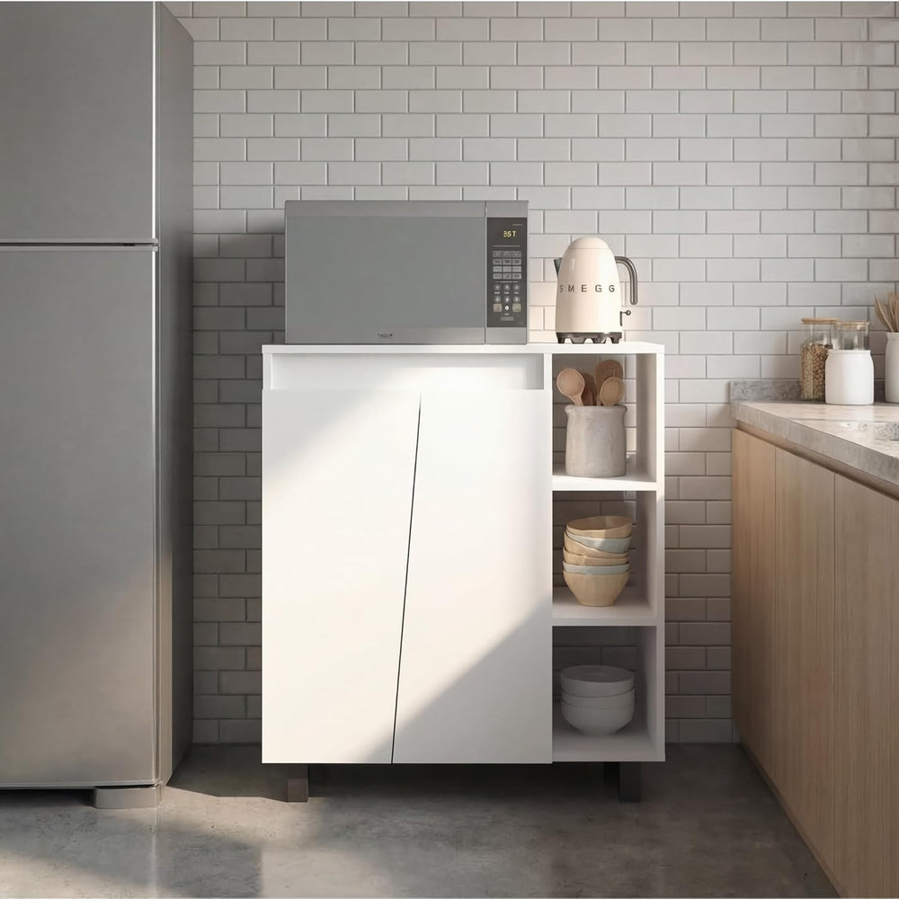 Tuhome Cesna Microwave Sideboard Kitchen Pantry Cabinet, 36.3" Freestand...