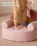 Blissful Diary Kids Chair, Soft Kids Armchair, Comfortable Kids Couch Sofa for Reading Planying, Kids Furniture for Boys and Girls Gift, Blush Pink Rainbow
