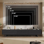Mid Century Modern TV Stand for 85 Inch TVs, 78.7" Entertainment Center with Storage & Power Outlet, Media Console w/Drawers and Sliding Door, Television Stands for Living Room, Black