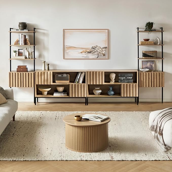 mopio Norwin 4 Piece Entertainment Center with Storage, 70" TV Stand, In...
