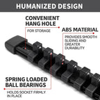 Socket Organizer Drive ABS Tools - Black Socket Holder, Premium Quality 30 Pieces Socket Holders Kit 1/4-Inch x 160 Clips, 3/8-Inch x 150 Clips, 1/2-Inch x 120 Clips（30PC,Black)